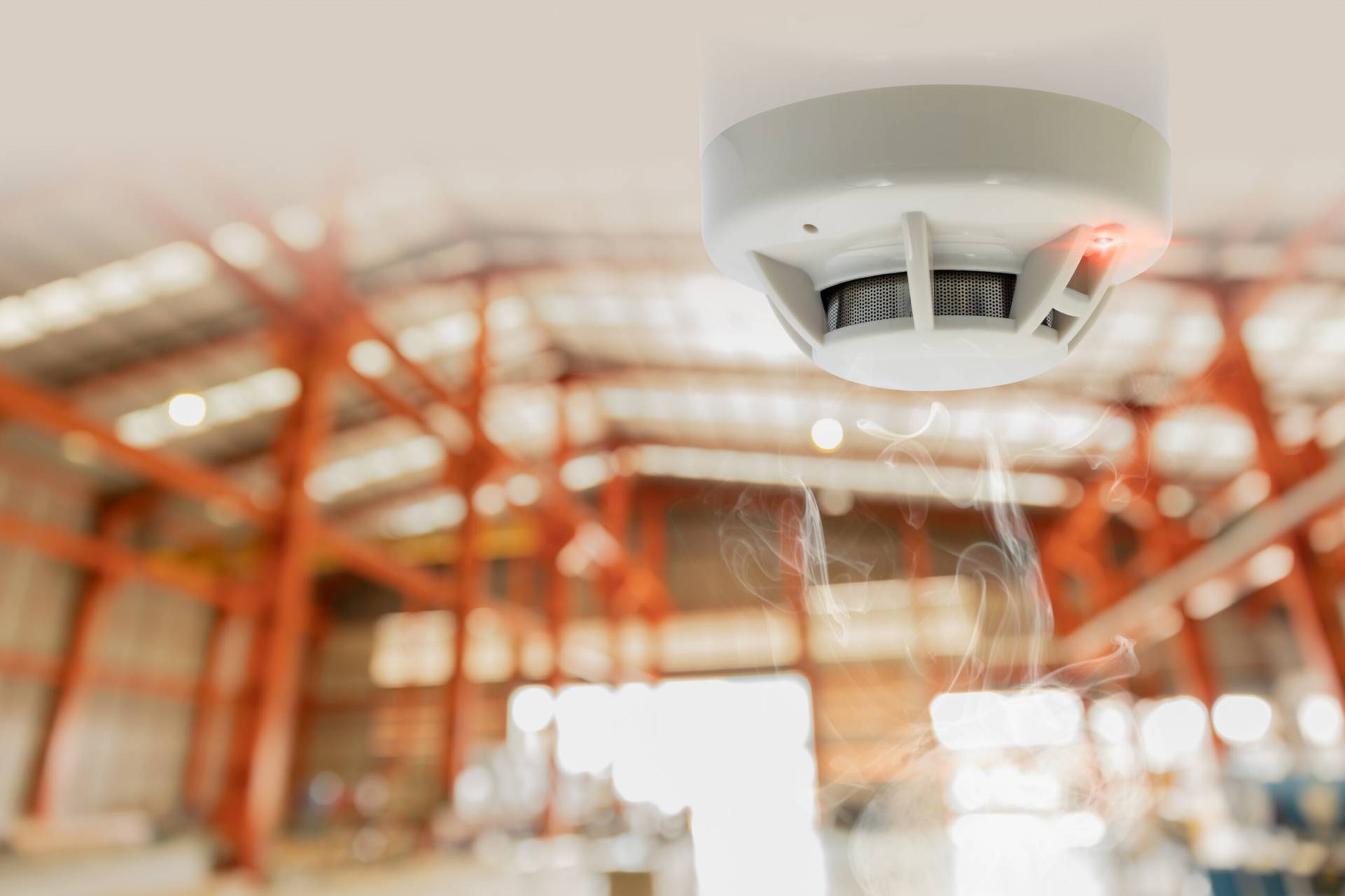 Fire Alarms for Warehouse Smoke Detector Fire Detector safety device setup at Cargo Storage Area ceiling.jpg